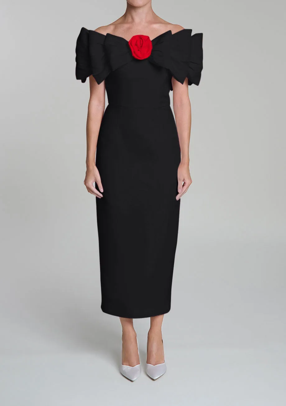 Eleanor Silk Faille Midi Dress