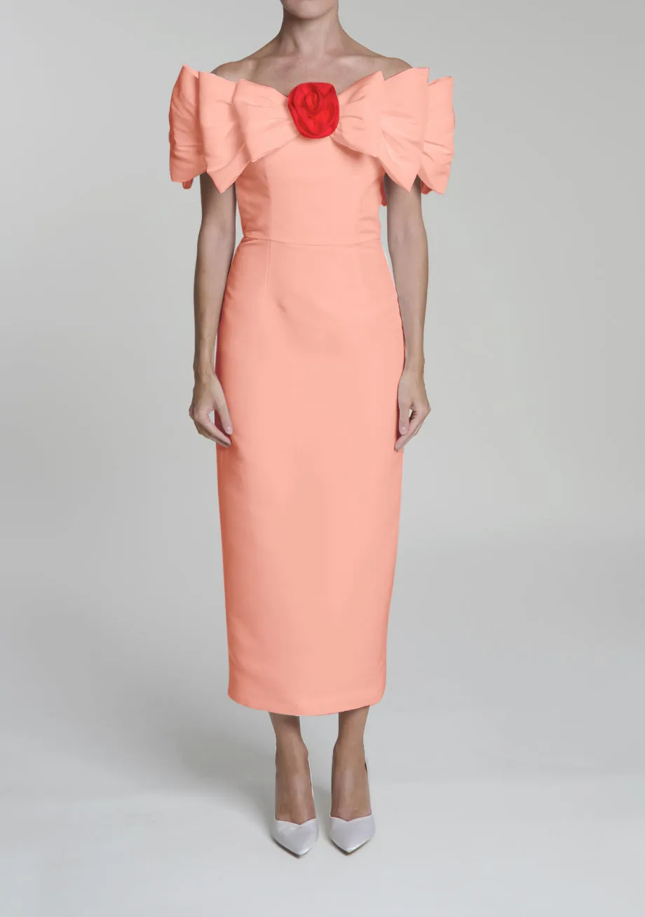 Eleanor Silk Faille Midi Dress