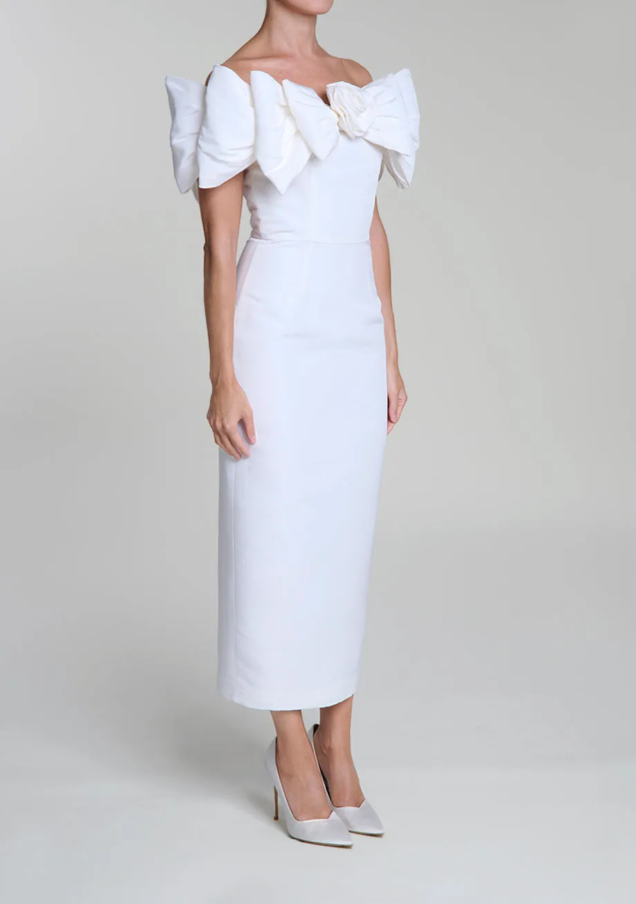 Eleanor Silk Faille Midi Dress