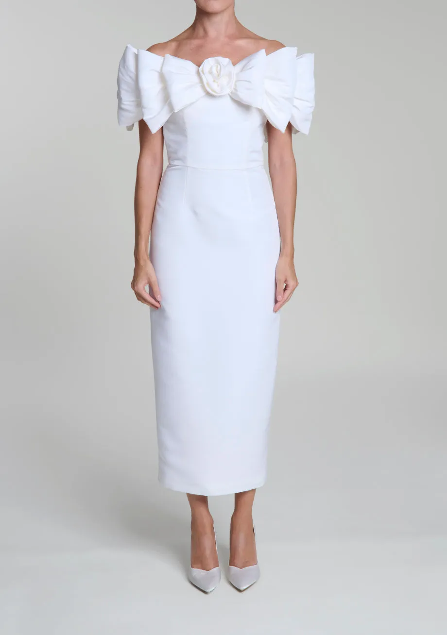 Eleanor Silk Faille Midi Dress