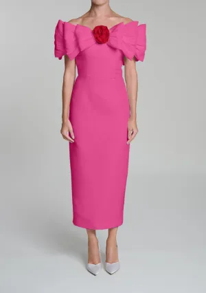 Eleanor Silk Faille Midi Dress