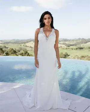 Elegant Lace Mermaid Wedding Dresses V-Neck Sexy 2018 Beach Wedding Gowns New Fashion