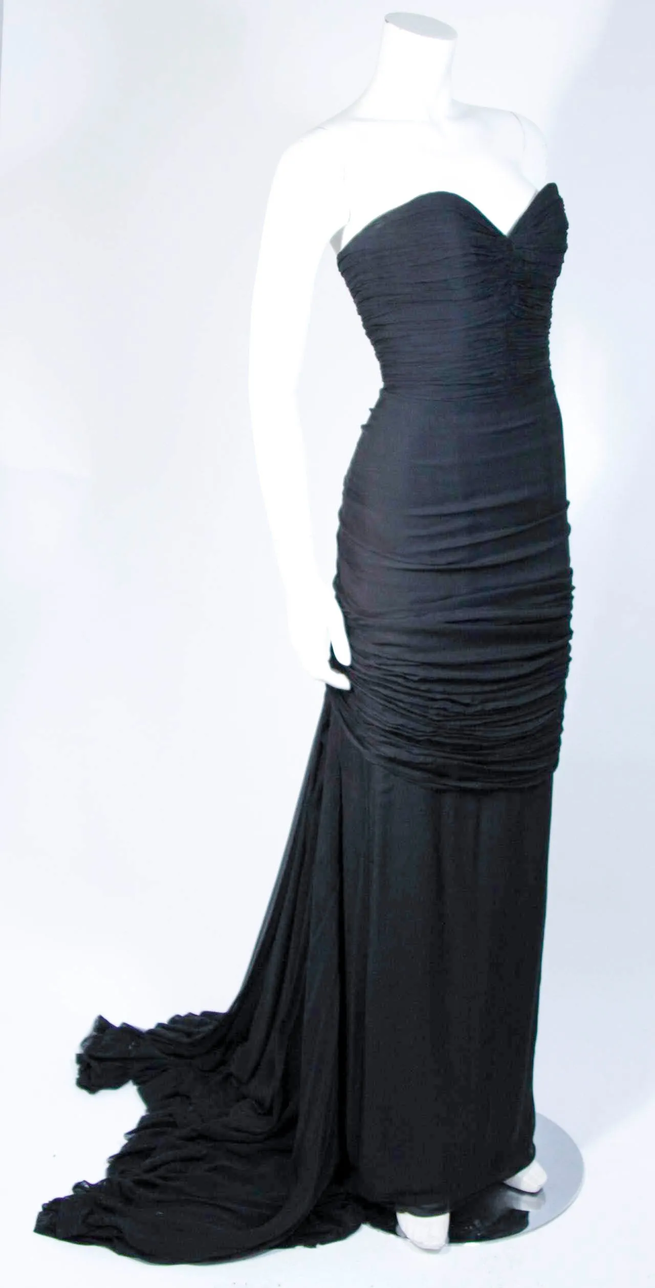 ELIZABETH MASON COUTURE Silk Chiffon Gown Made to Order