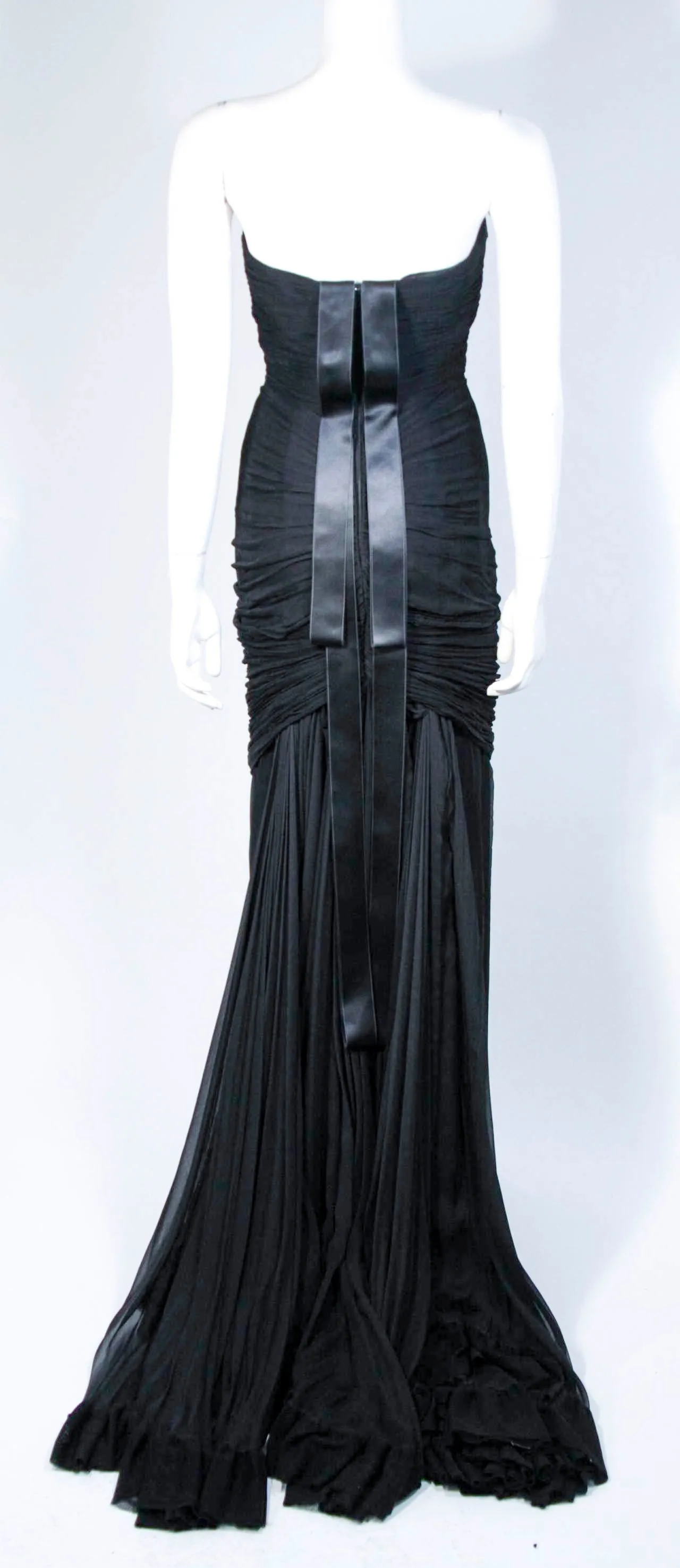 ELIZABETH MASON COUTURE Silk Chiffon Gown Made to Order