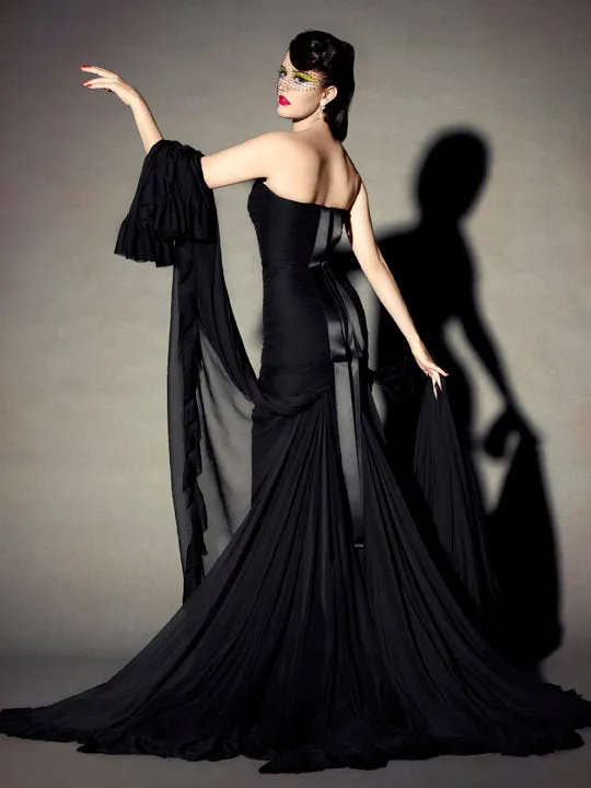ELIZABETH MASON COUTURE Silk Chiffon Gown Made to Order