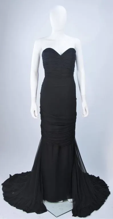 ELIZABETH MASON COUTURE Silk Chiffon Gown Made to Order