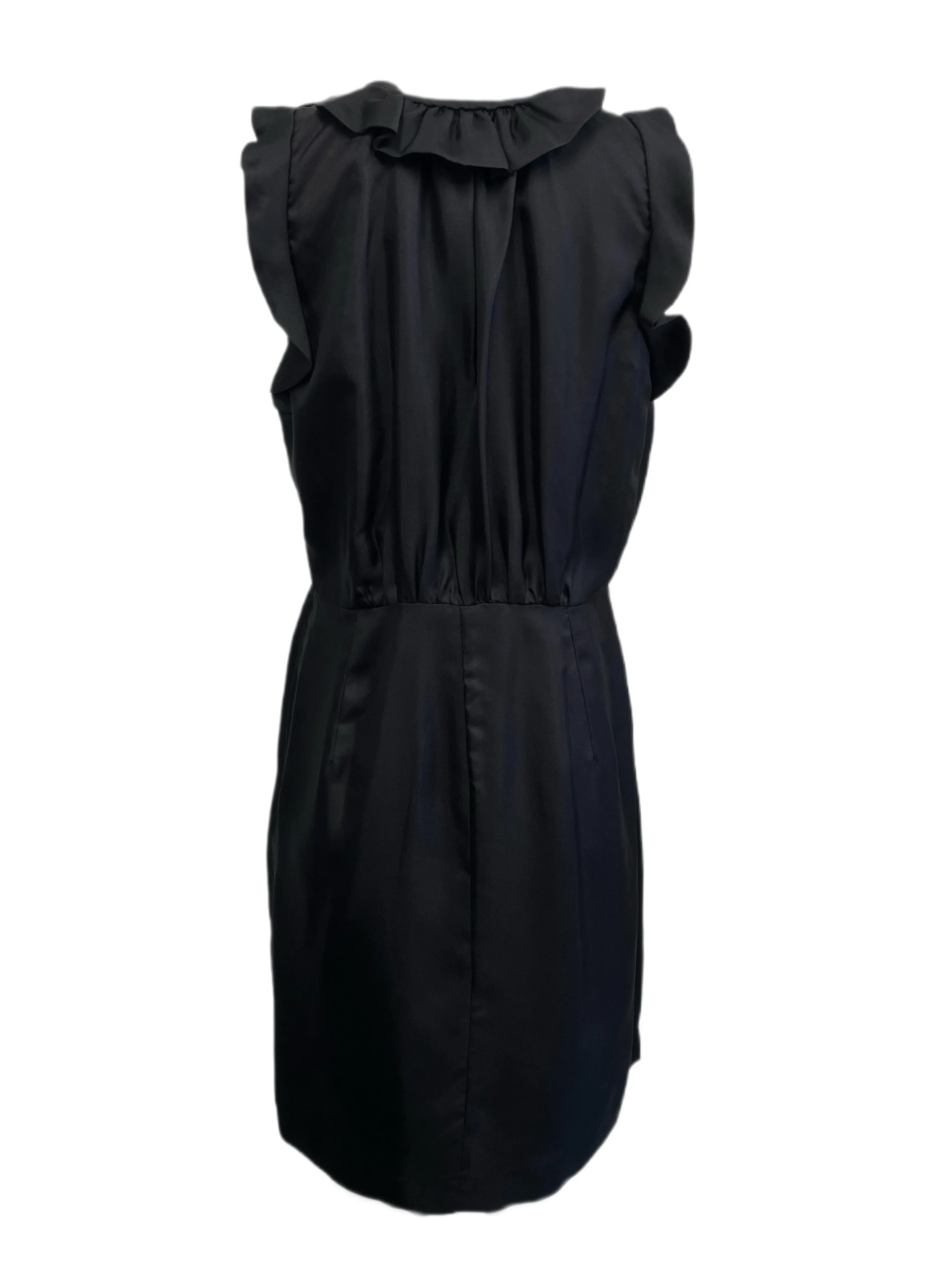 ELIZABETH MCKAY Women's Black Ruffle Top Dress #5075 12 NWT