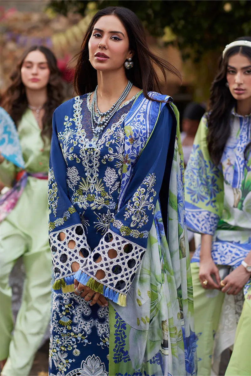 Embroidered Royal Blue Shade Pakistani Salwar Kameez Dupatta Suit