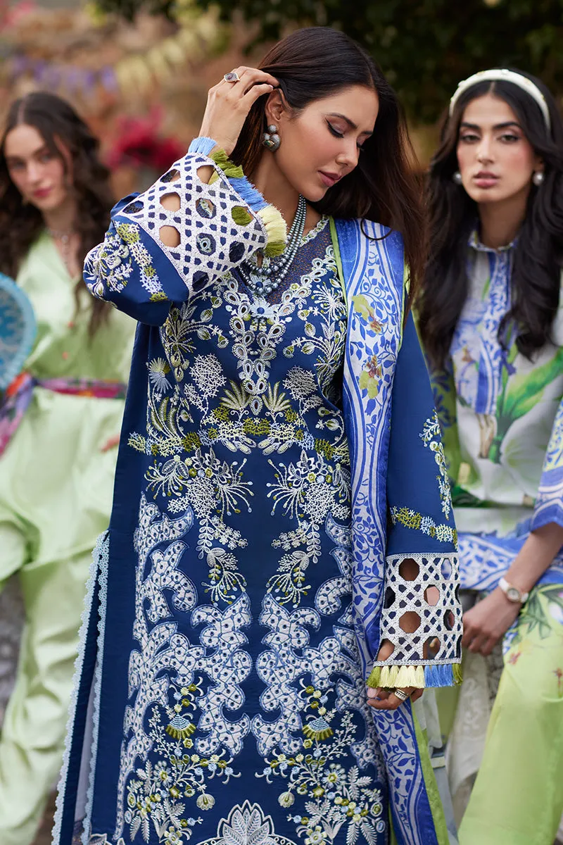 Embroidered Royal Blue Shade Pakistani Salwar Kameez Dupatta Suit