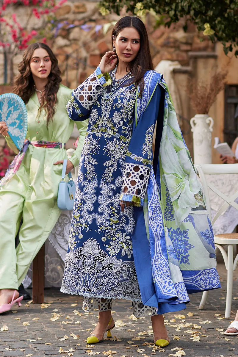 Embroidered Royal Blue Shade Pakistani Salwar Kameez Dupatta Suit