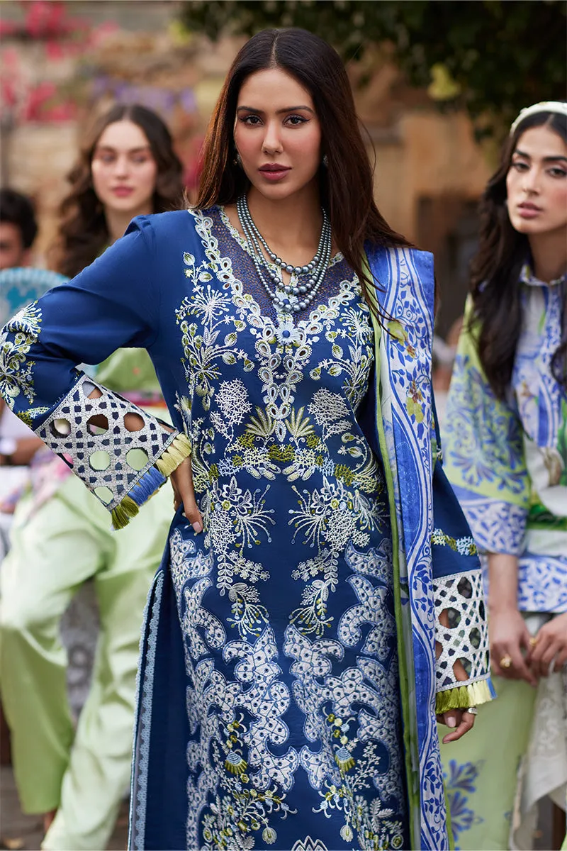 Embroidered Royal Blue Shade Pakistani Salwar Kameez Dupatta Suit