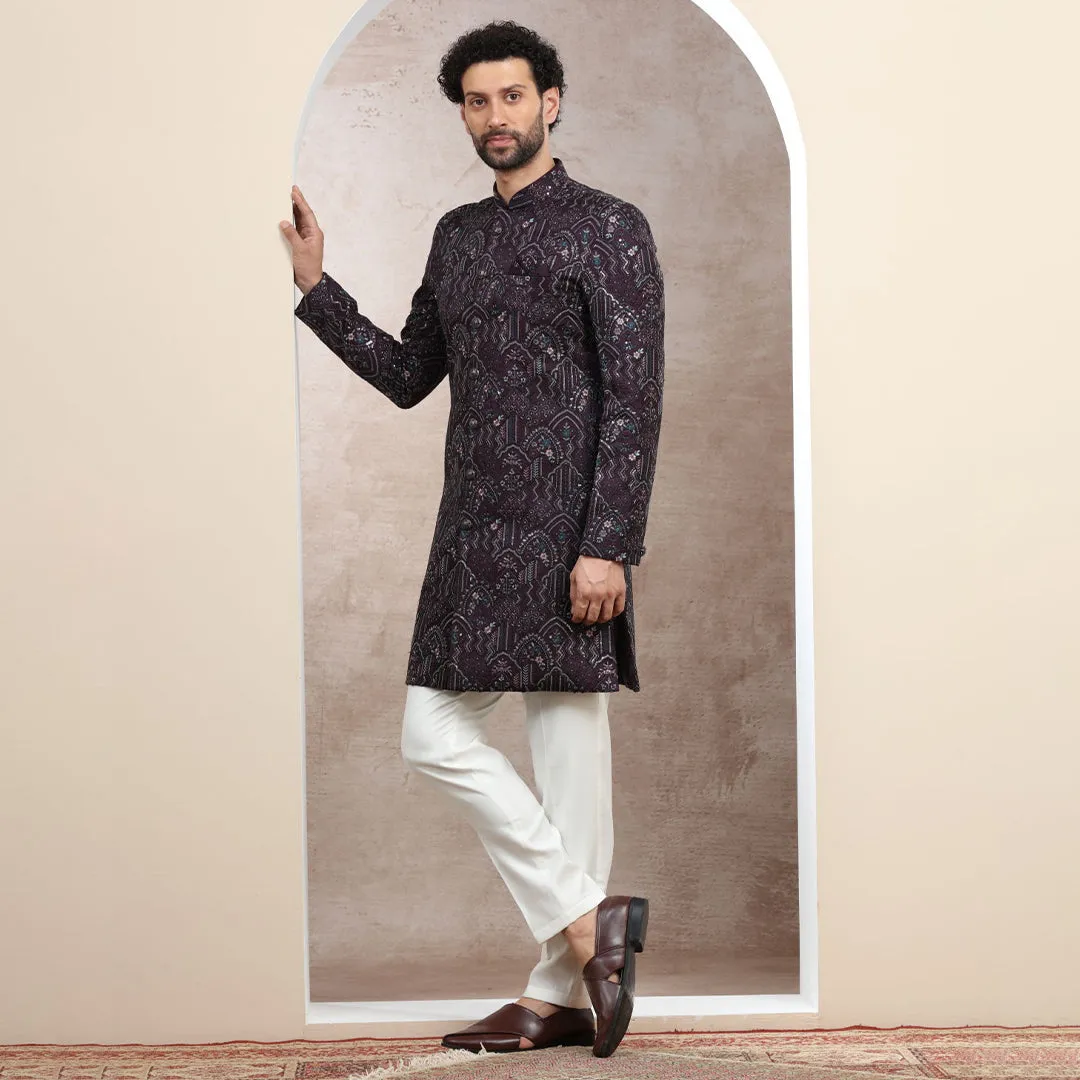 Ensemble Dusky Black Sherwani for Men