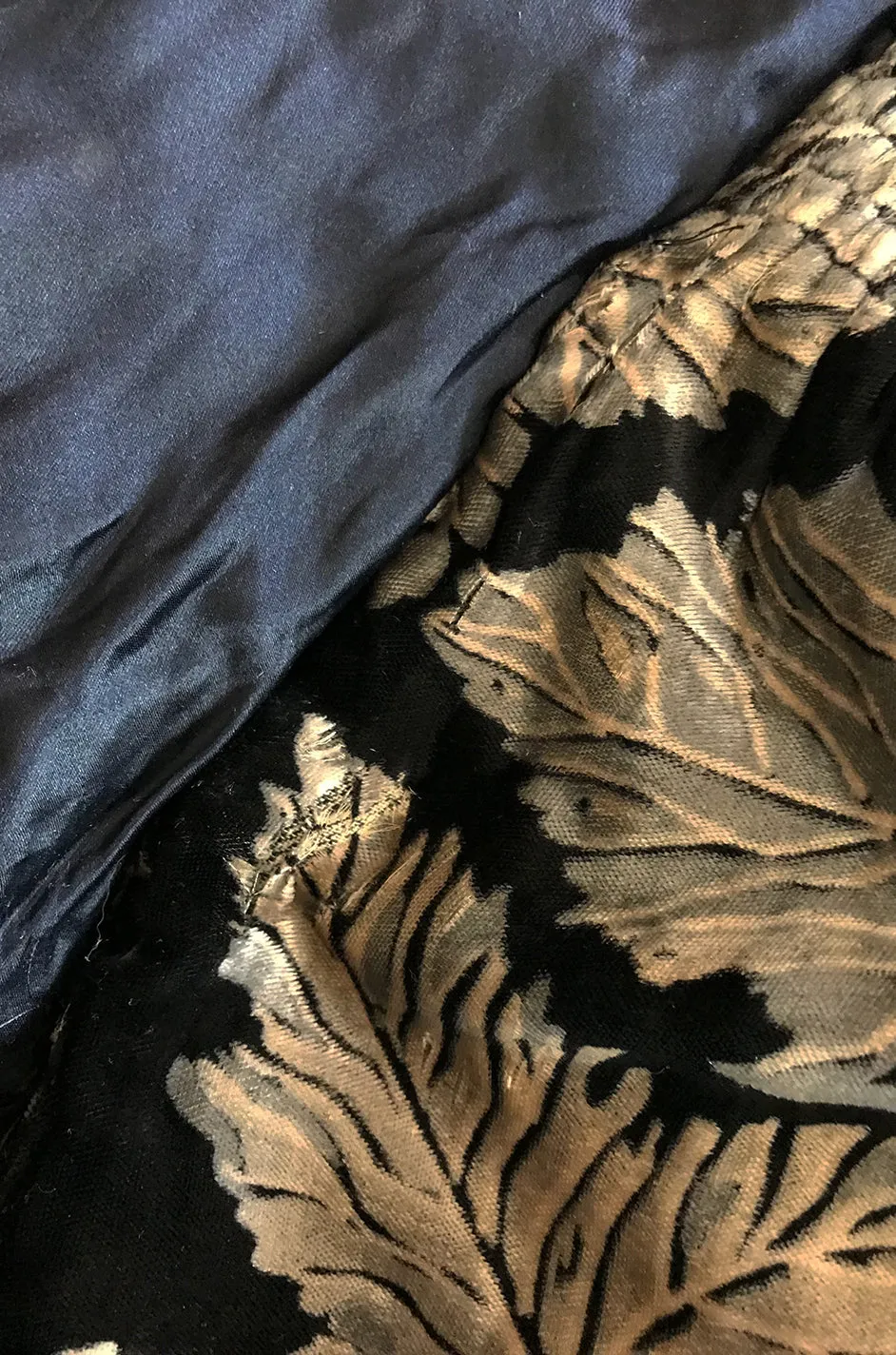 Extraordinary 1920s Evening Velvet & Feather Flapper Coat Cape