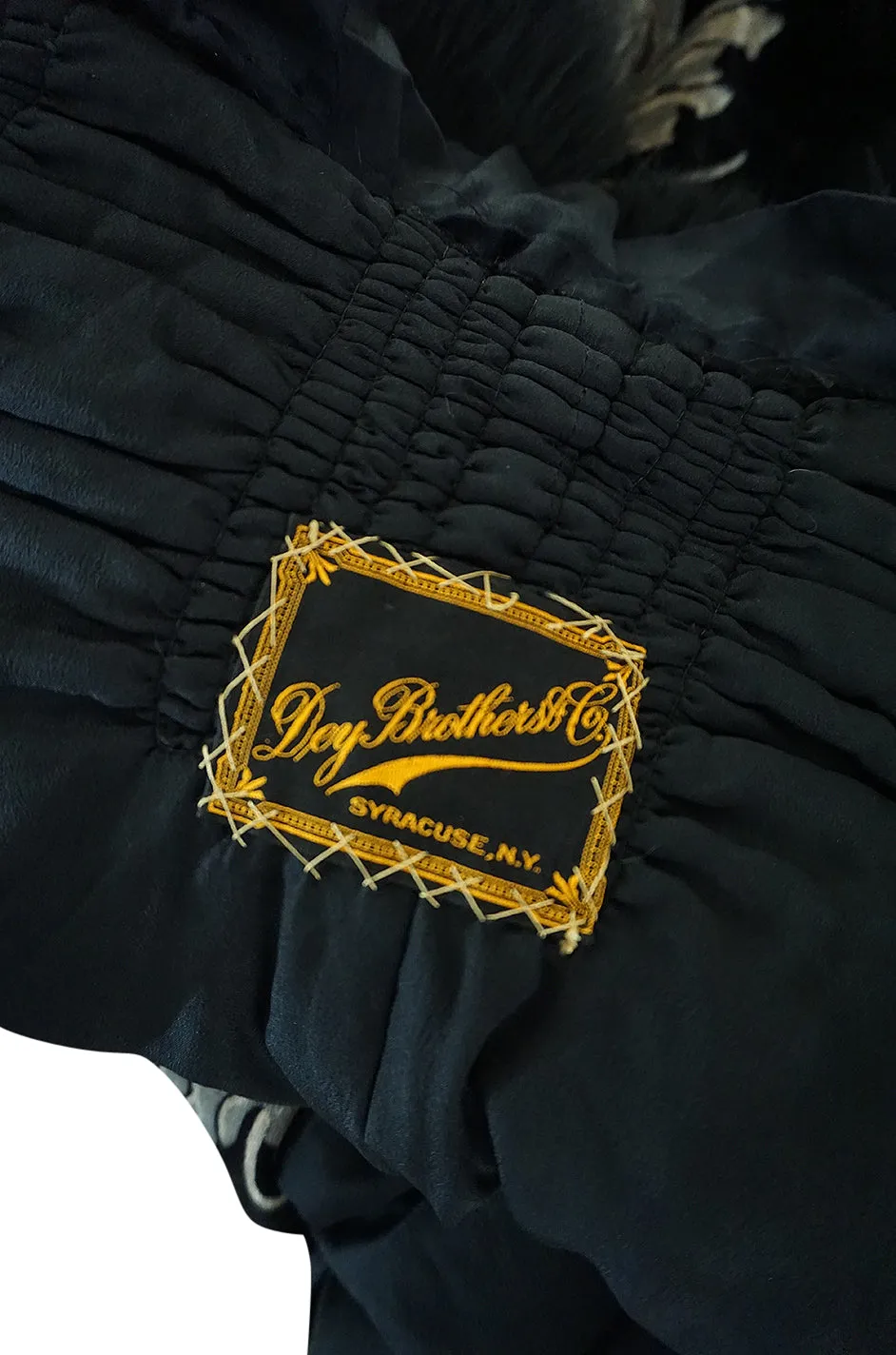 Extraordinary 1920s Evening Velvet & Feather Flapper Coat Cape