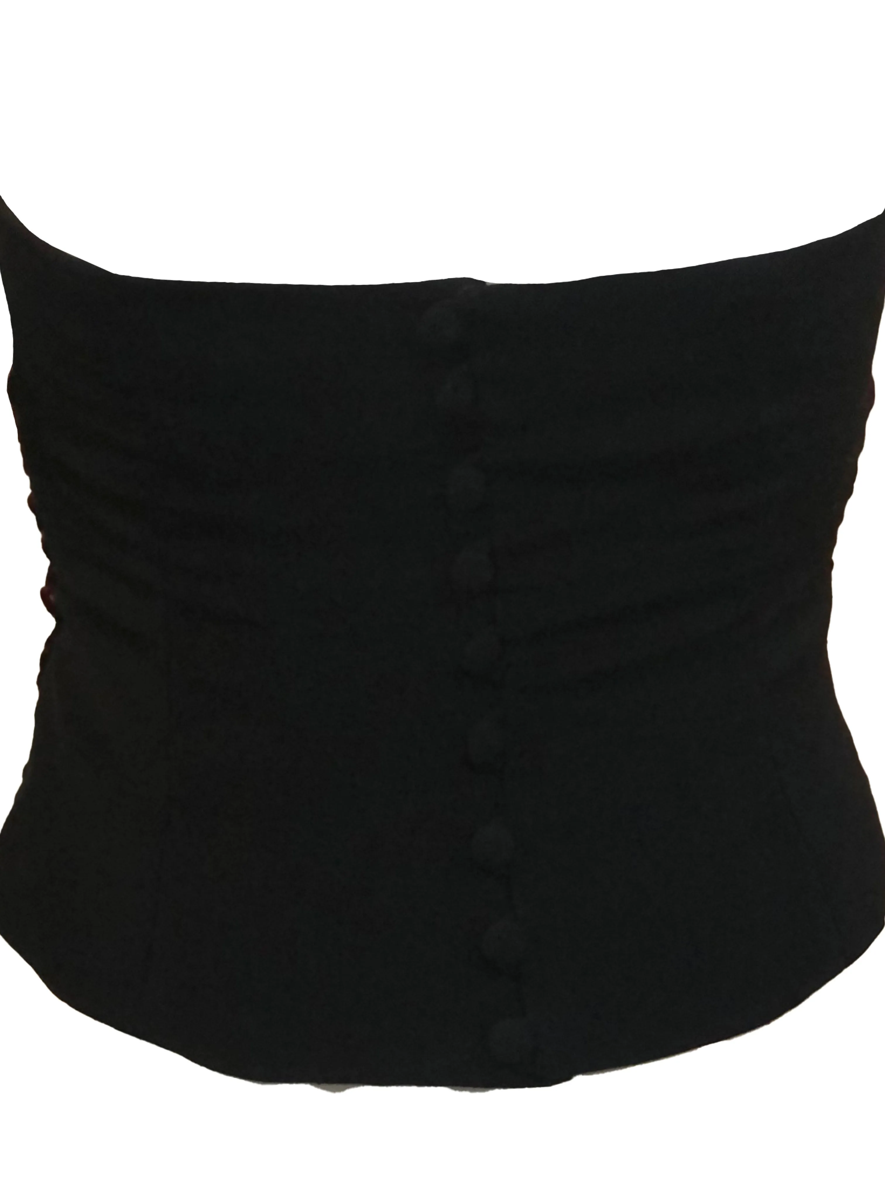 Fe Zandi Attribution 3D Black and Red Floral Applique Bustier