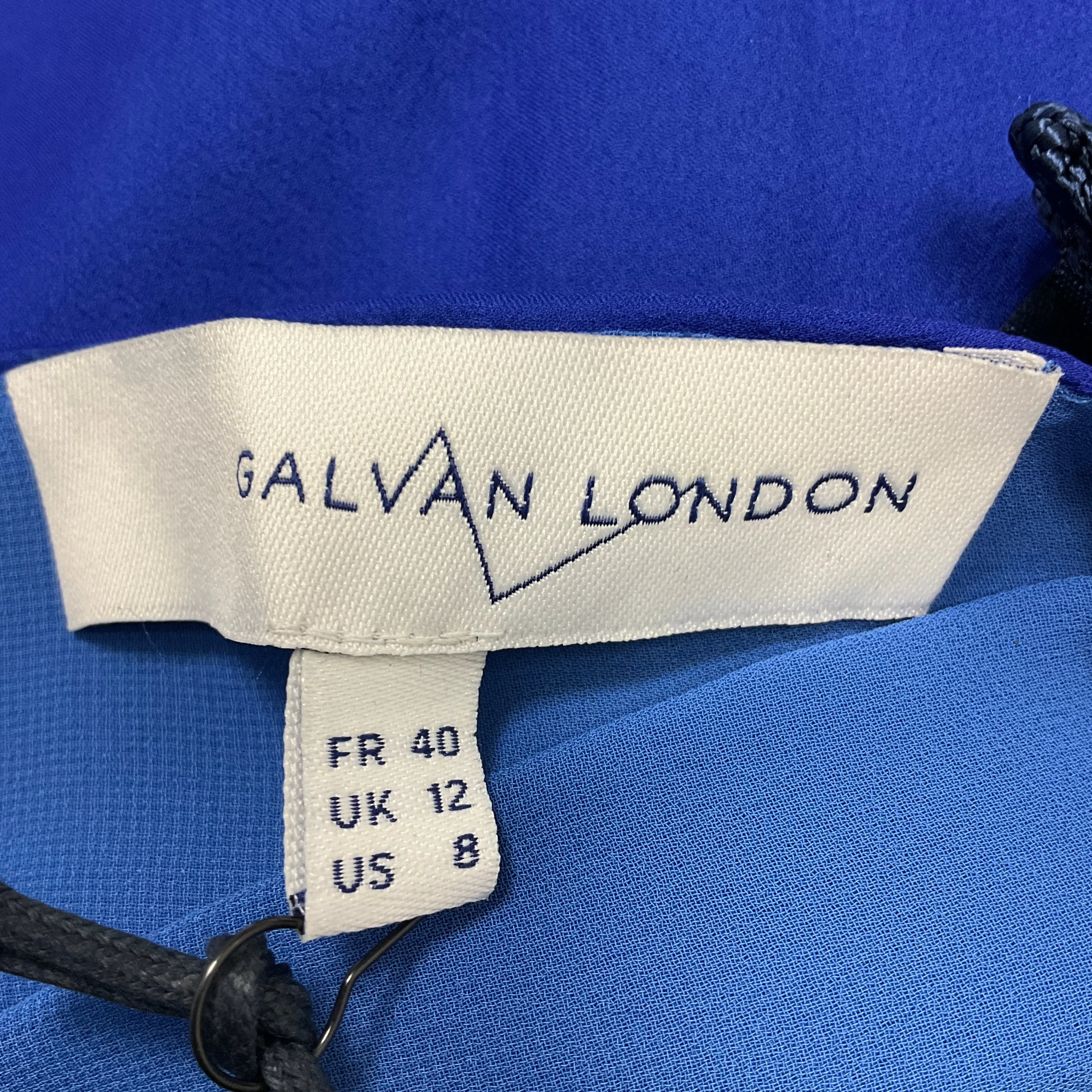 Galvan London Cobalt / Midnight Catarata Chiffon Cocktail Dress