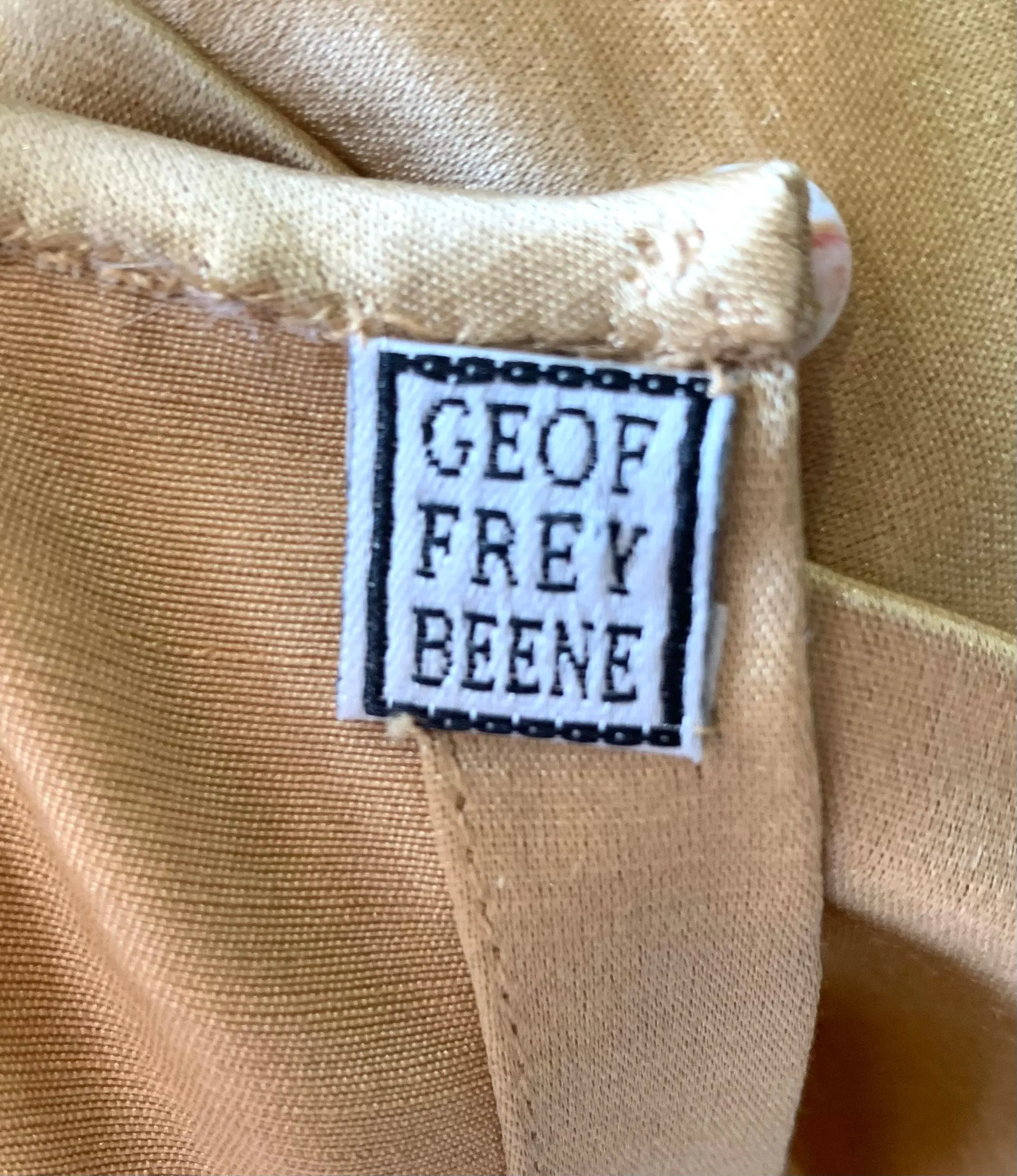 Geoffrey Beene Gold Silk Satin Monastic Blouse   Skirt Ensemble