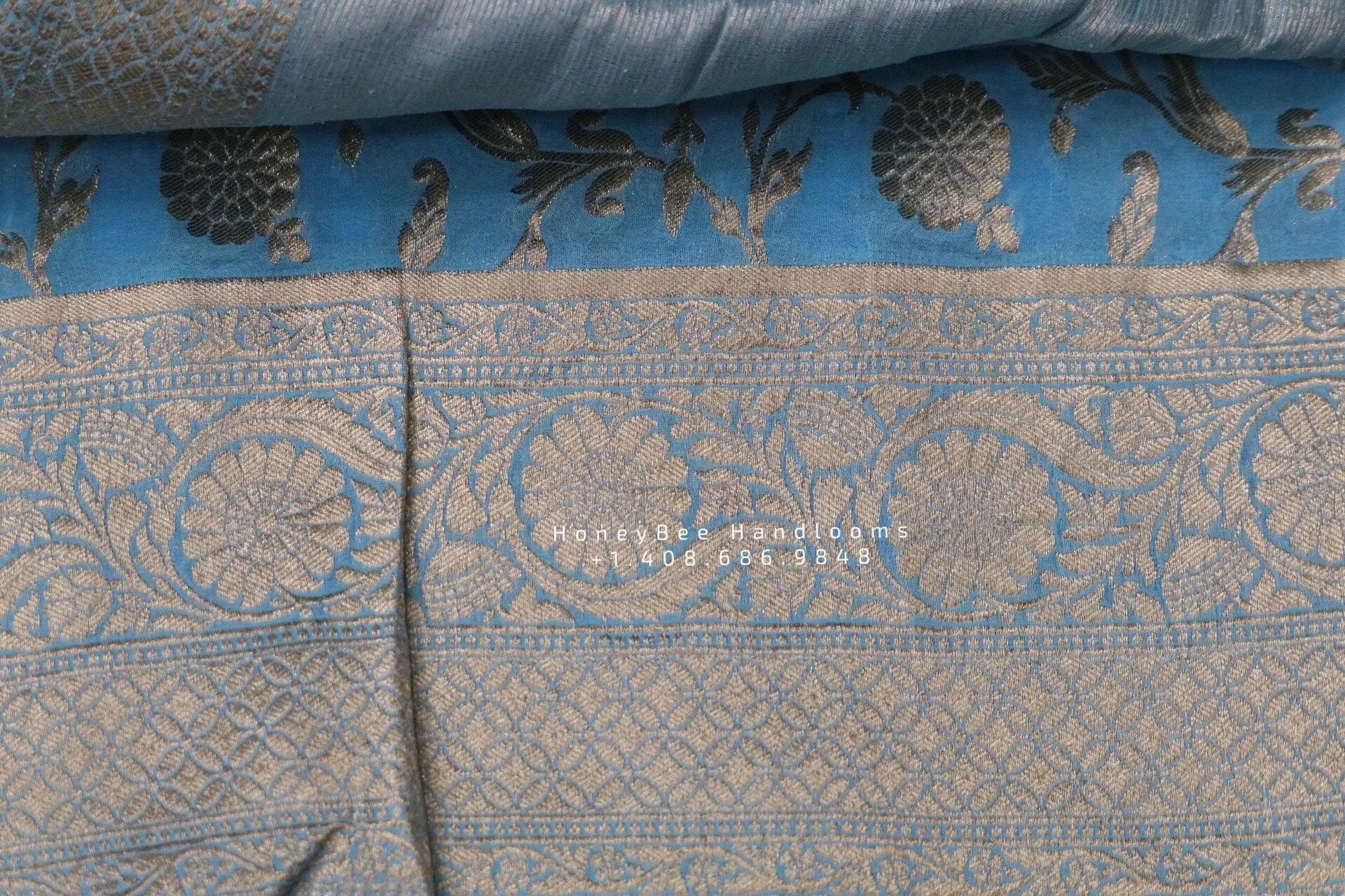 Georgette saree,lyte weight saree,gift saree,evening saree,partywear saree,banaras georgette,handloom saree,blue saree,navaratri saree
