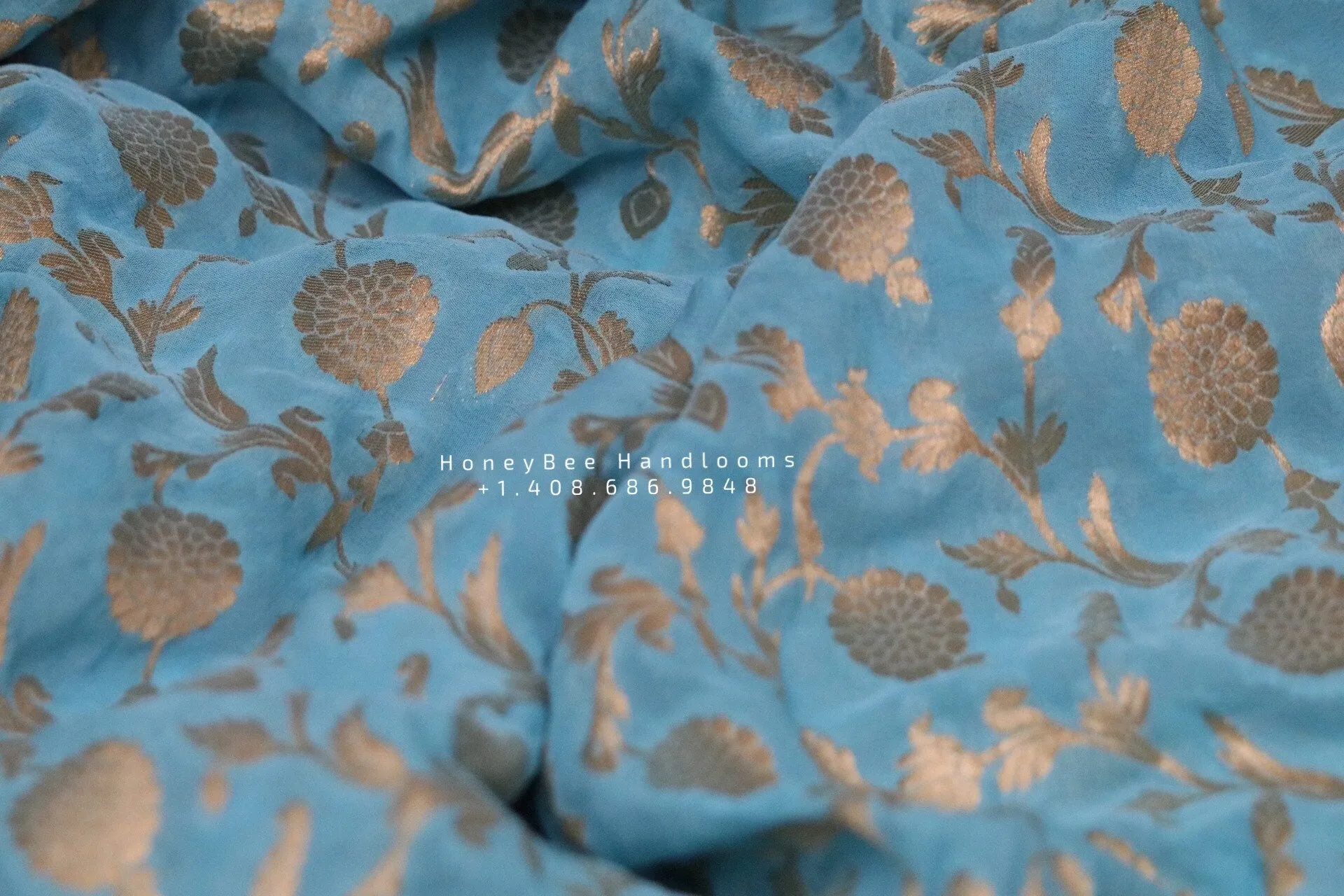 Georgette saree,lyte weight saree,gift saree,evening saree,partywear saree,banaras georgette,handloom saree,blue saree,navaratri saree