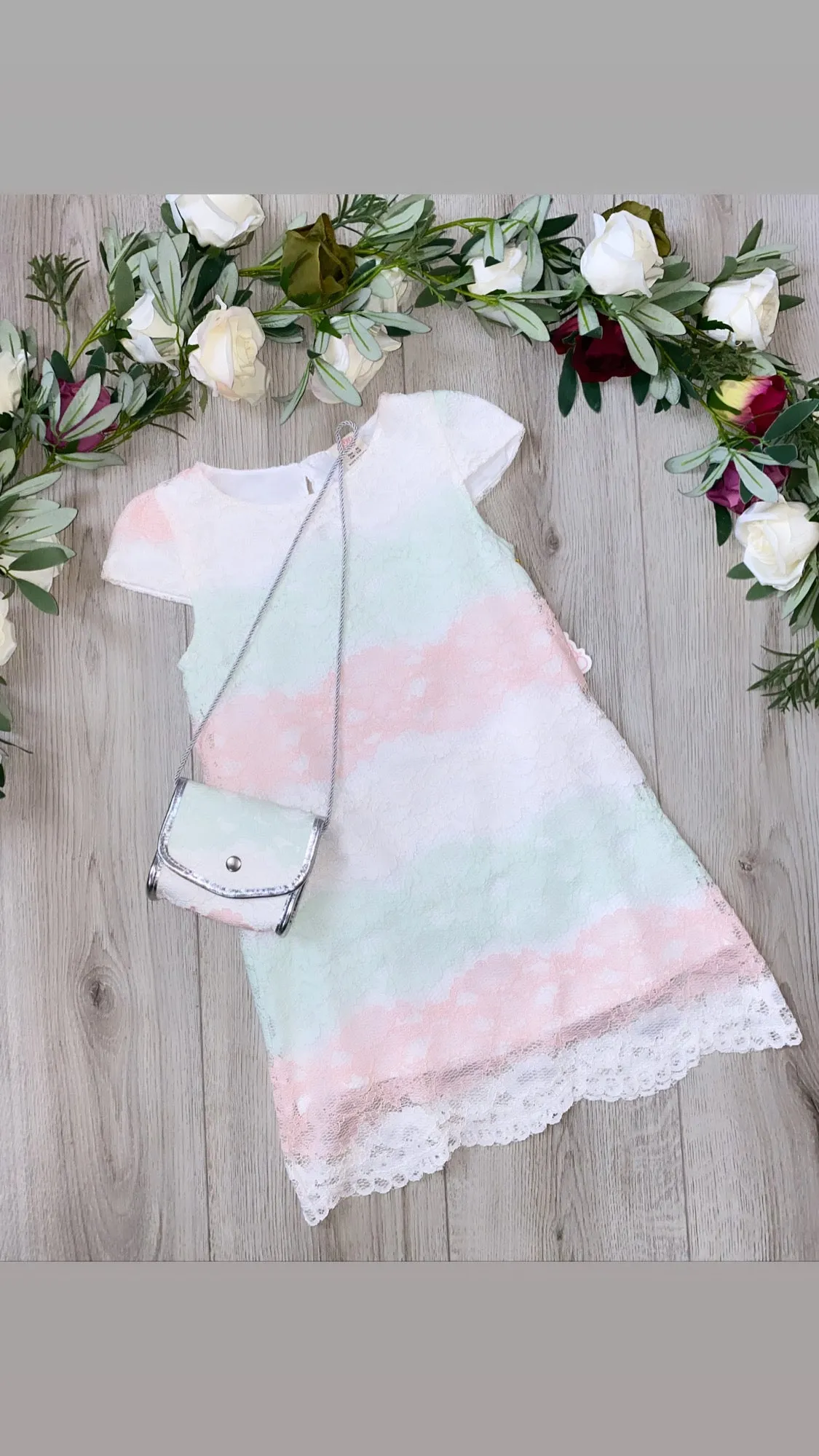 Gillytots Girls Lace Dress and Purse Set reduced