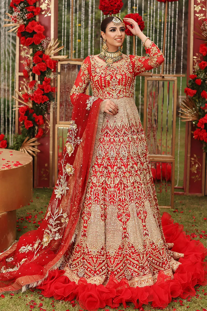 Gold and Red Lehenga Choli Pakistani Wedding Dresses