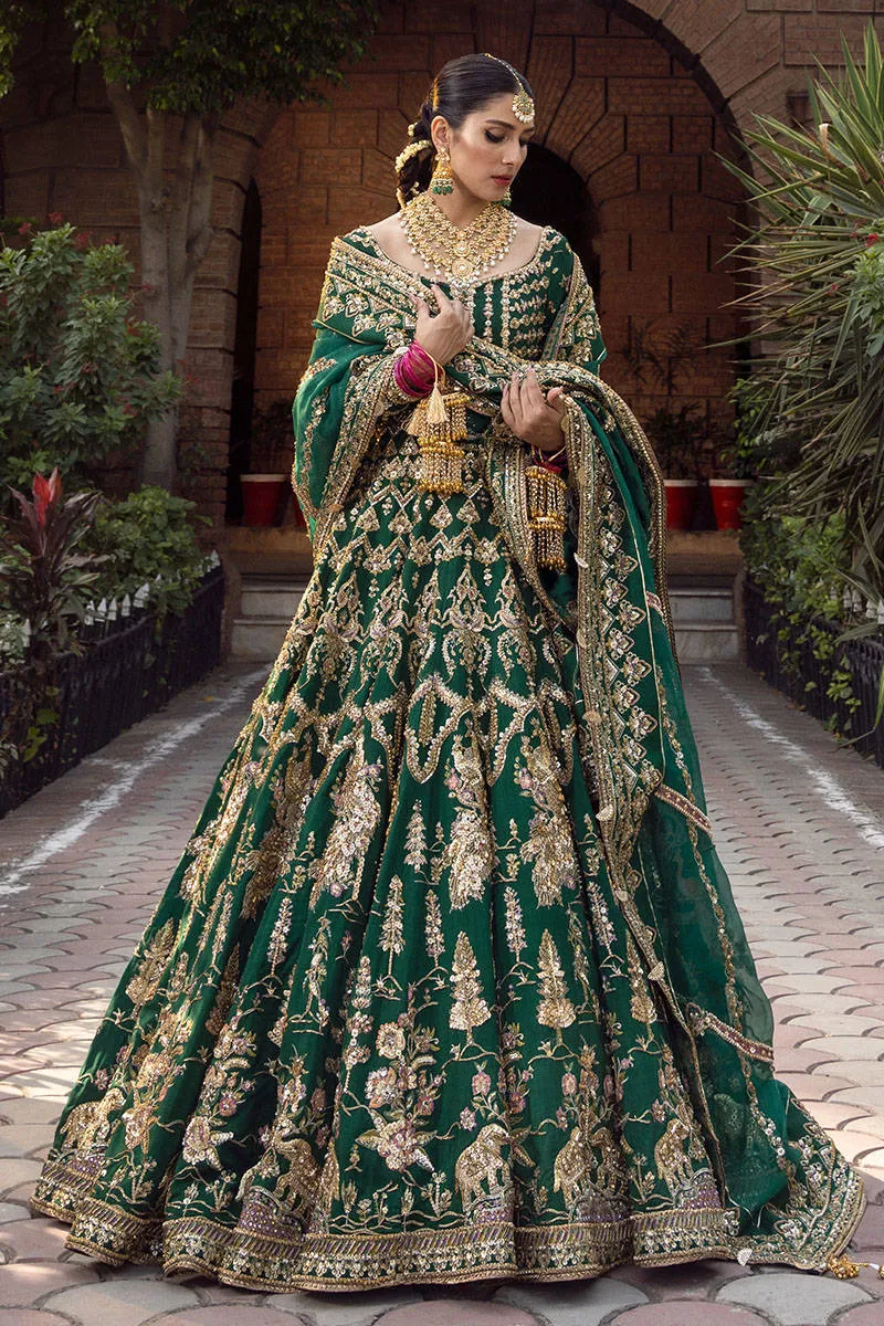 Gold Green Lehenga Choli Pakistani Wedding Dresses