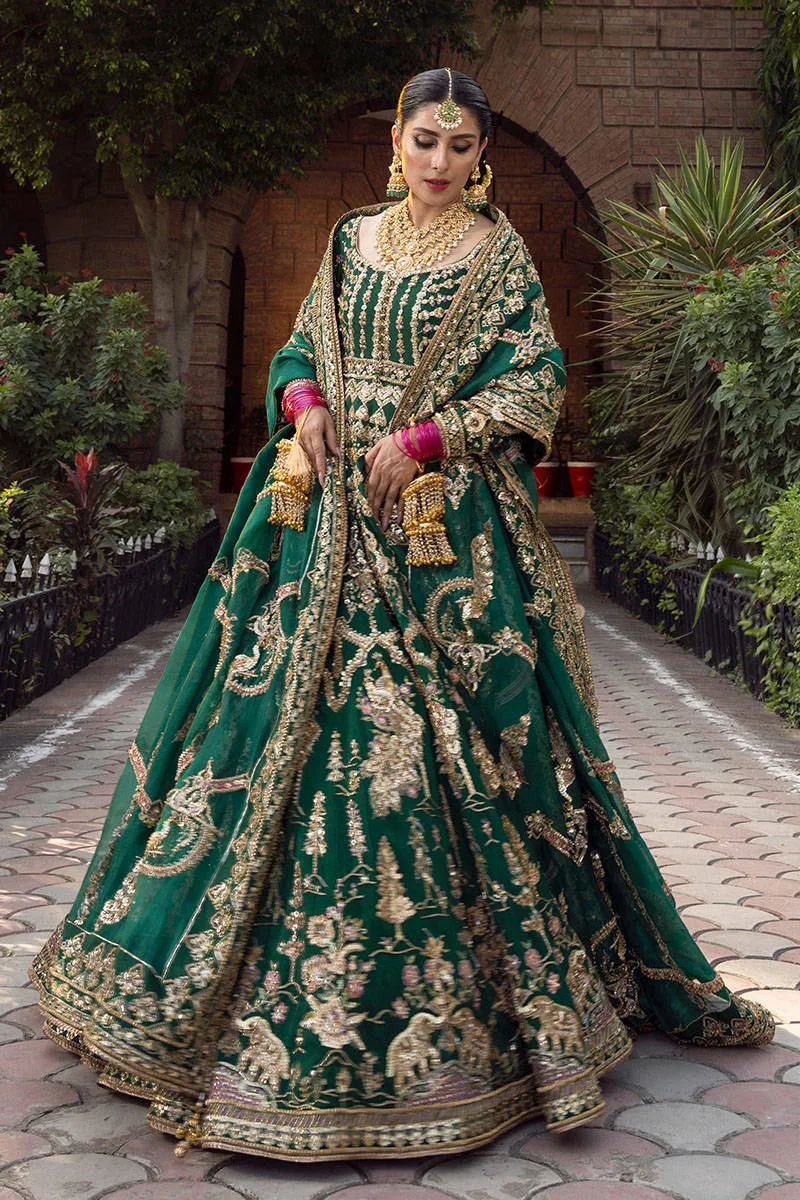 Gold Green Lehenga Choli Pakistani Wedding Dresses