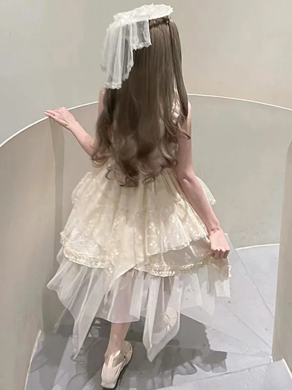 Gothic Lolita Dresses Ruffles Lace Black Apricot