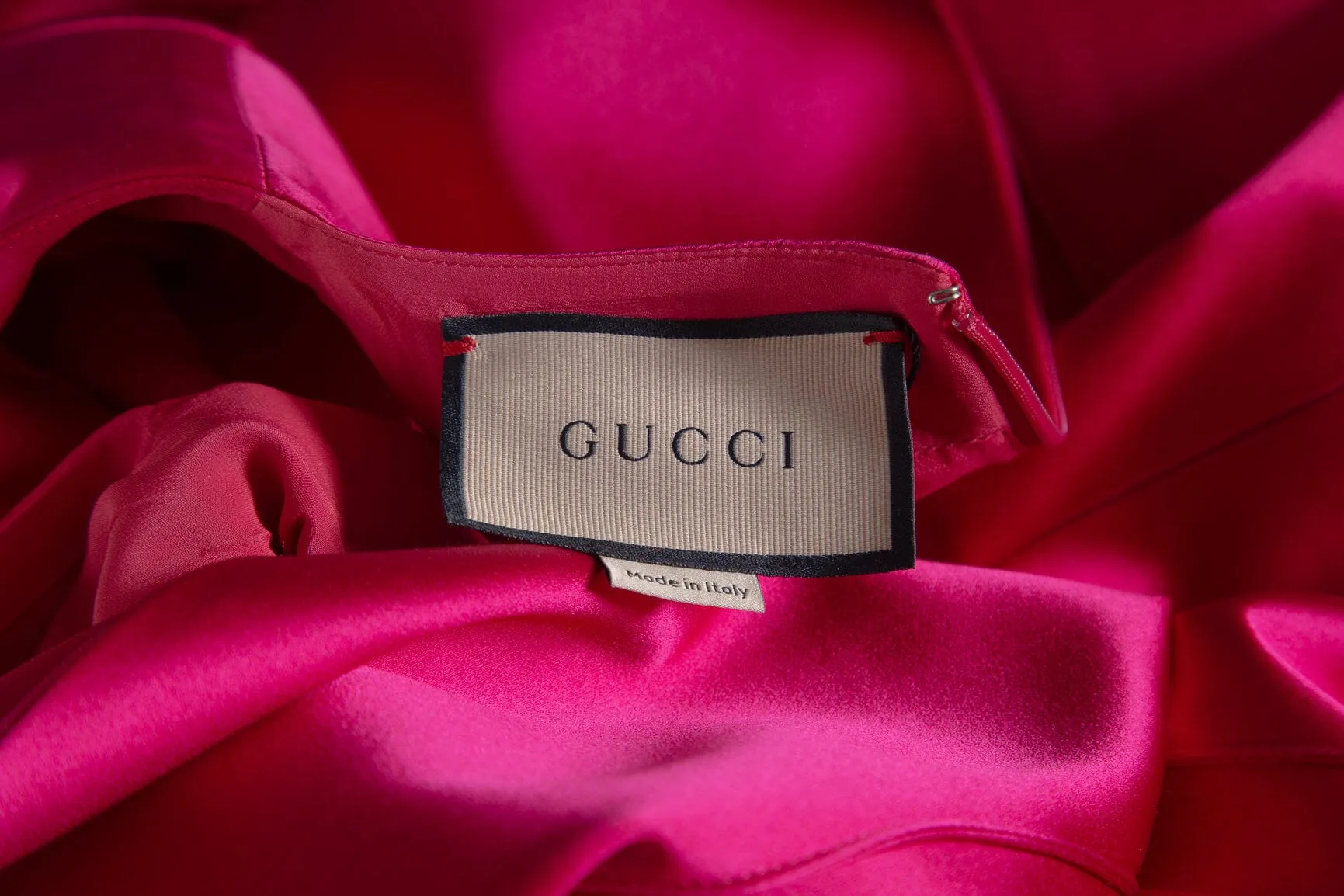 Gucci Fuchsia Satin Silk Mini Dress SZ 38