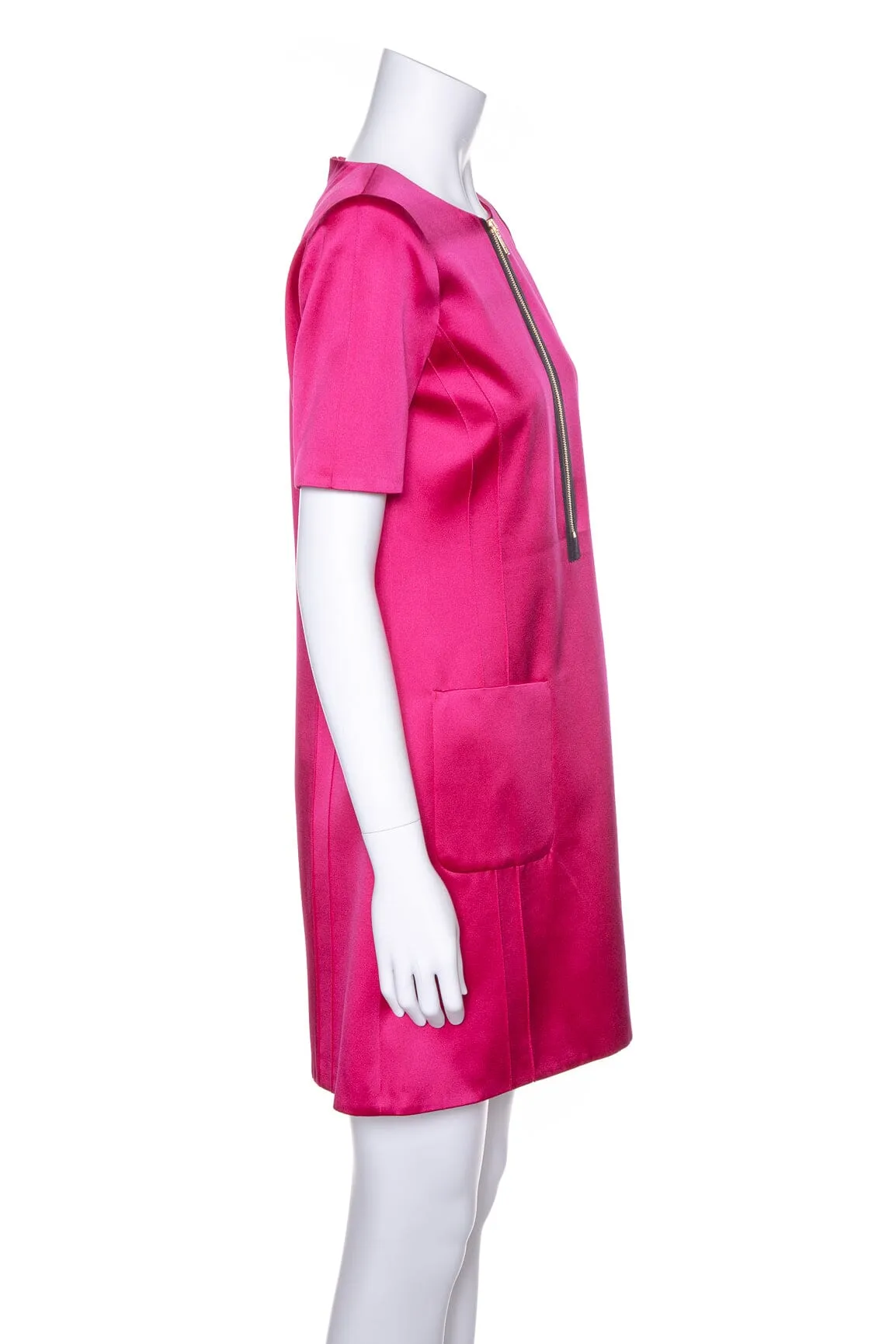 Gucci Fuchsia Satin Silk Mini Dress SZ 38