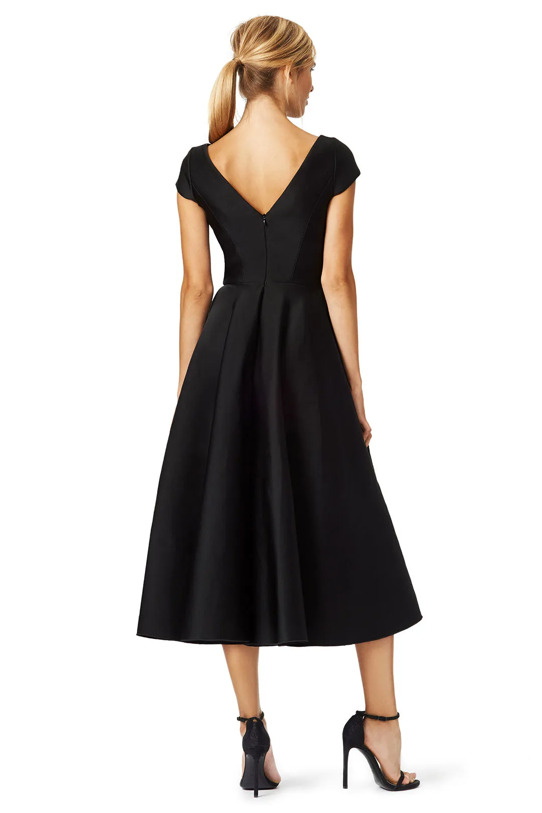Hepburn Short Black Prom Dress with Boat Neck