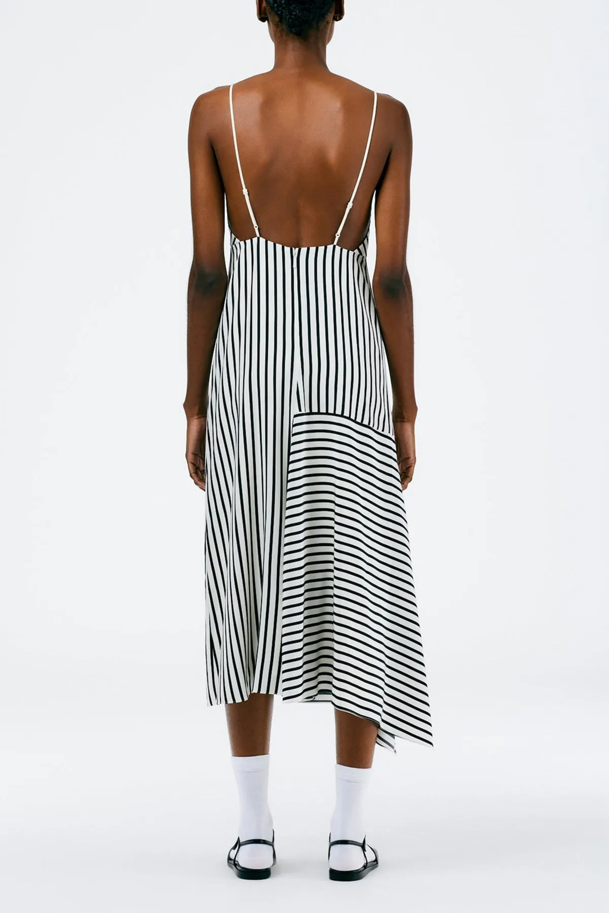 Identity Stripe Cami Dress in Black Multi