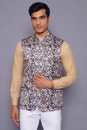 Imported Rayon MulticolouRed Modi Nehru Jacket