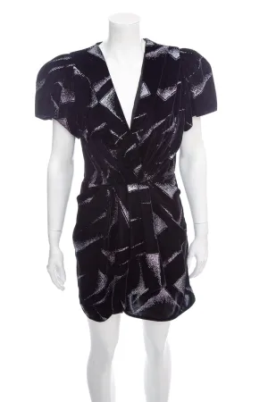 IRO Black Velvet Shimmer Mini Dress SZ 36