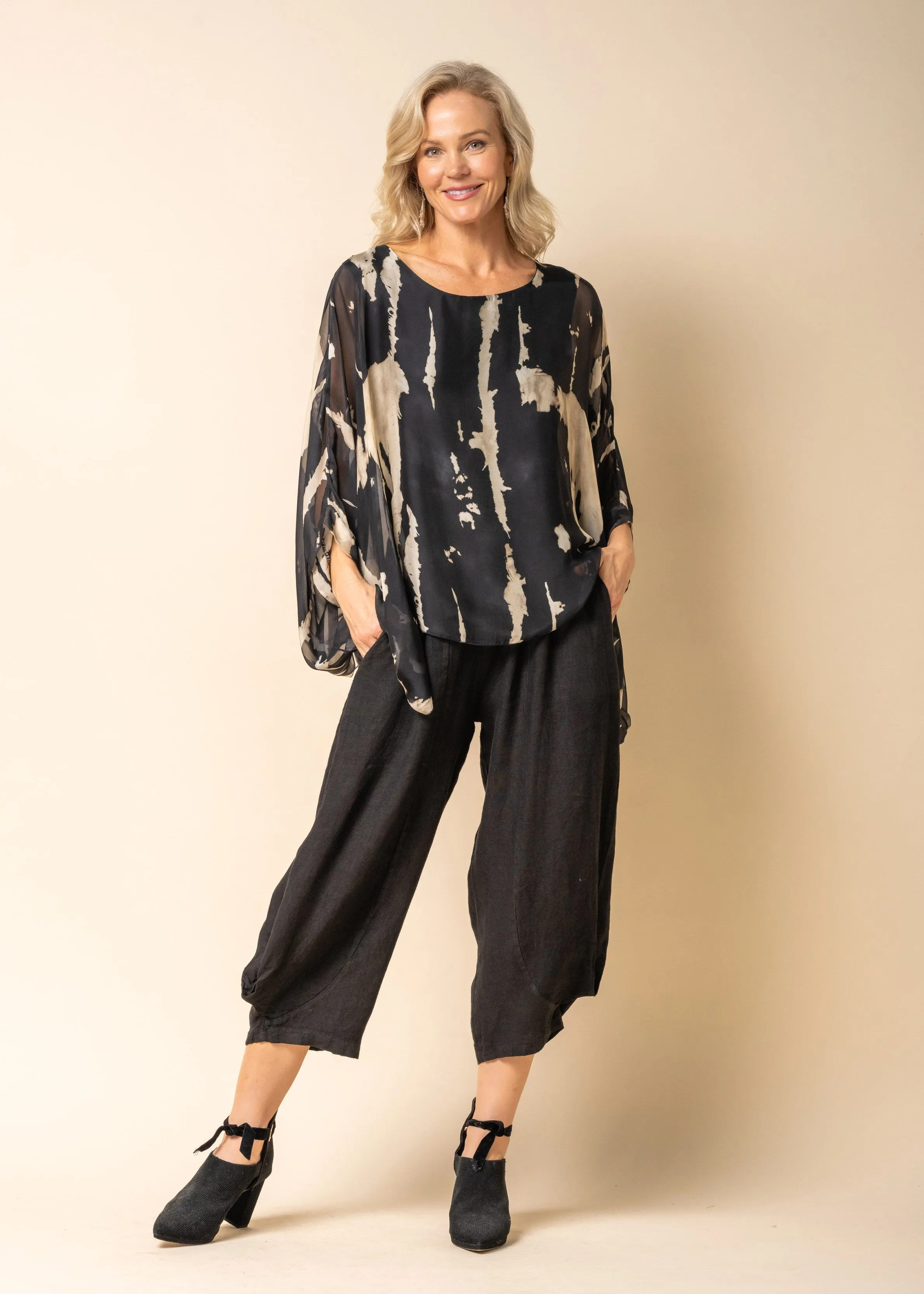 Ivonne Silk Top in Onyx