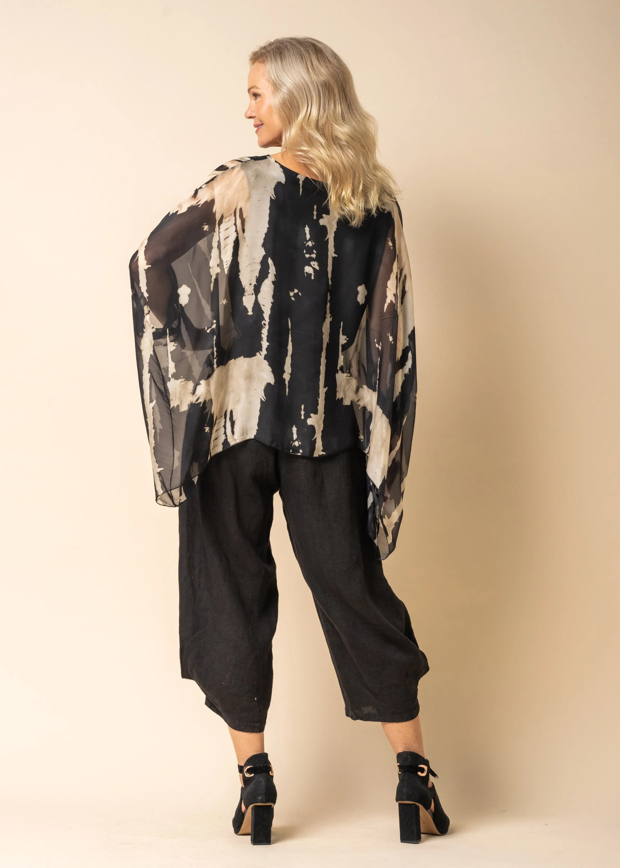 Ivonne Silk Top in Onyx
