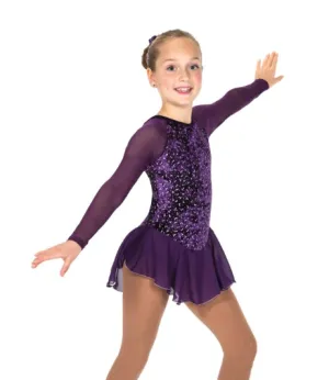 J669/22 Diamond Chips Dress in Deep Purple