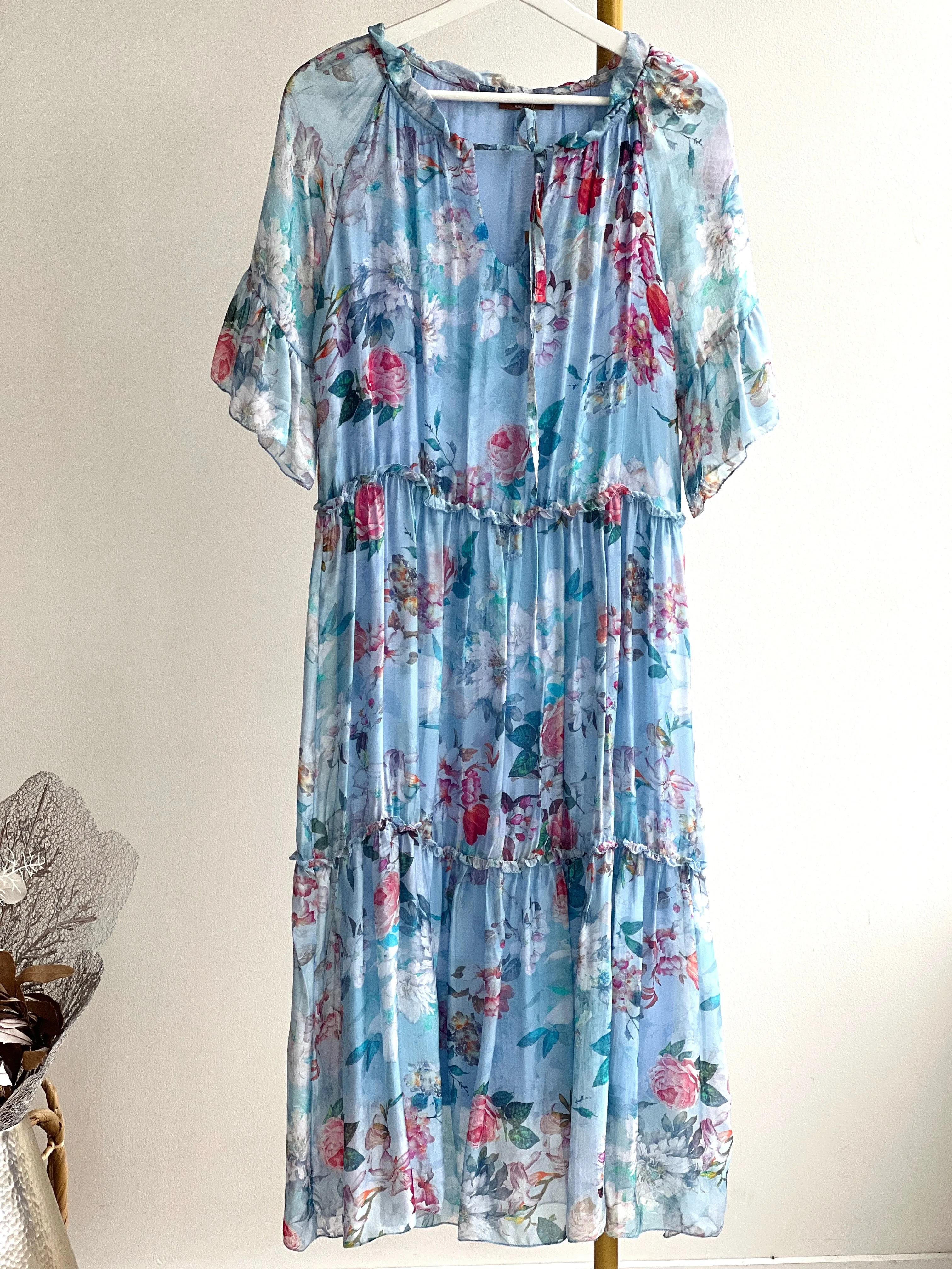 Jordan Sky Floral Silk Dress