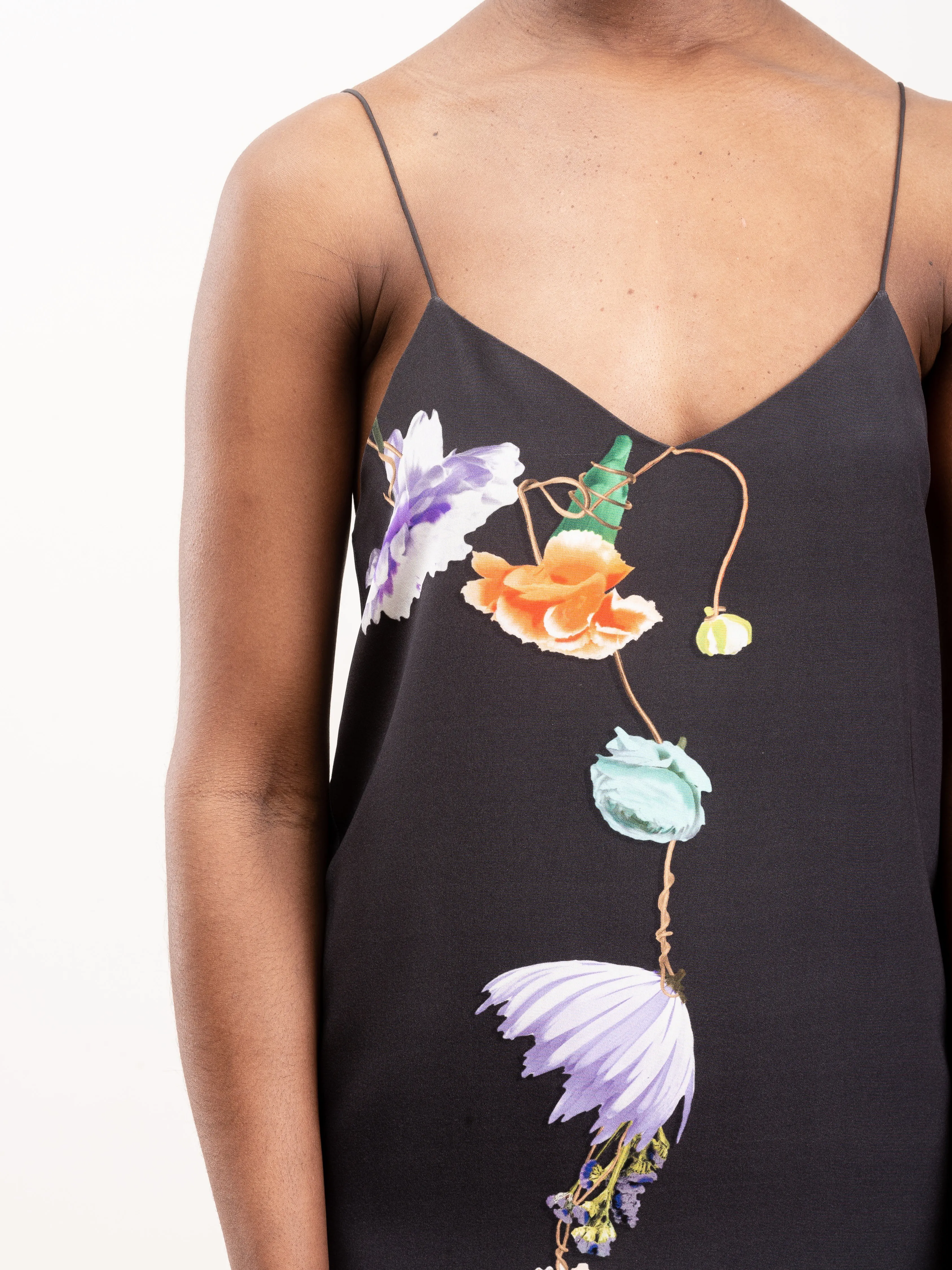 kassia silk slip dress - plum grey