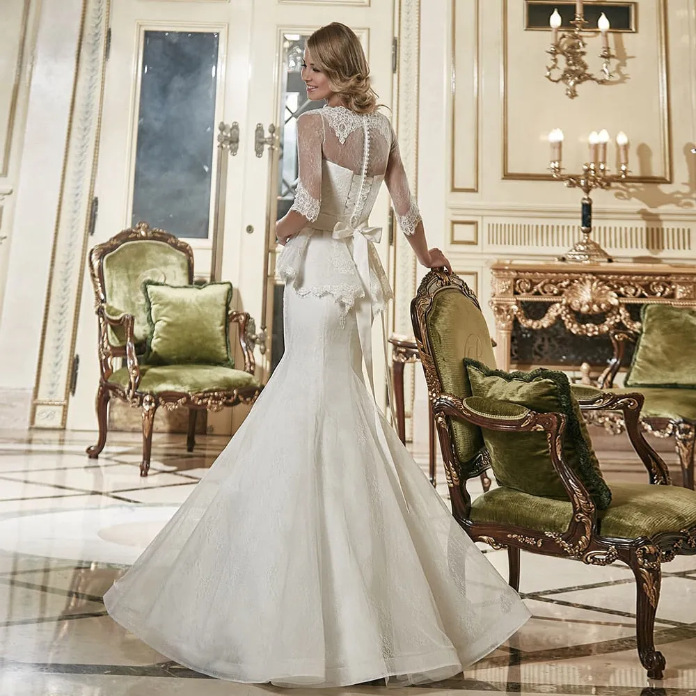 Lace 2 Pieces Mermaid Wedding Dresses