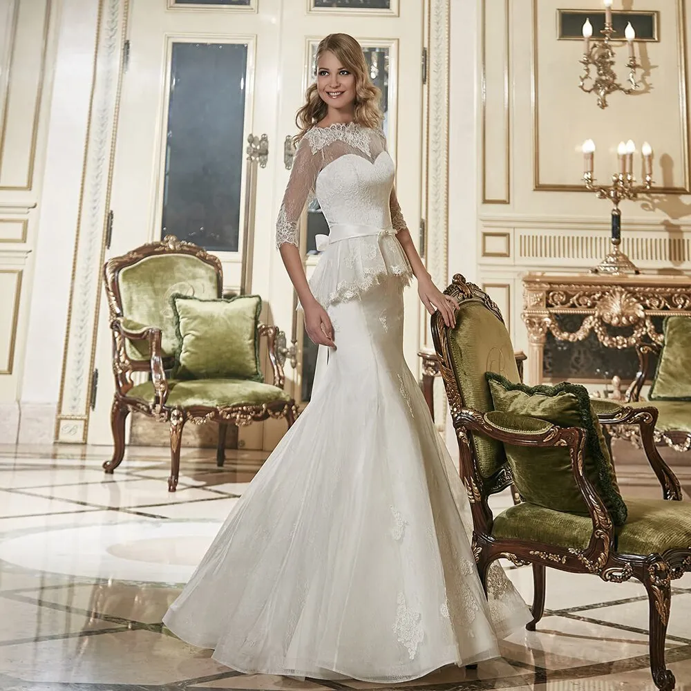 Lace 2 Pieces Mermaid Wedding Dresses