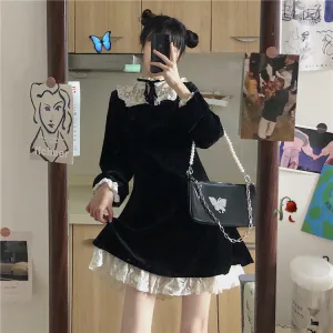 Lace black dress KF81628