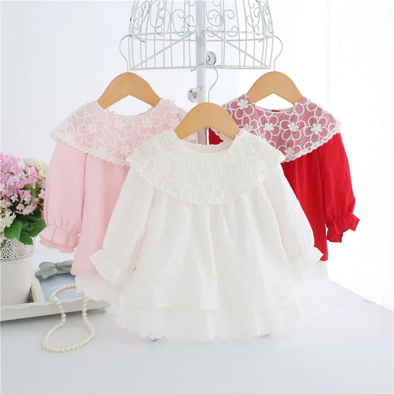 Lace Embroidery Baby Dress White