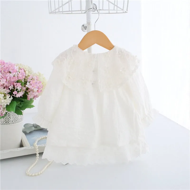 Lace Embroidery Baby Dress White