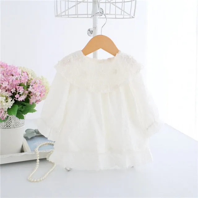 Lace Embroidery Baby Dress White