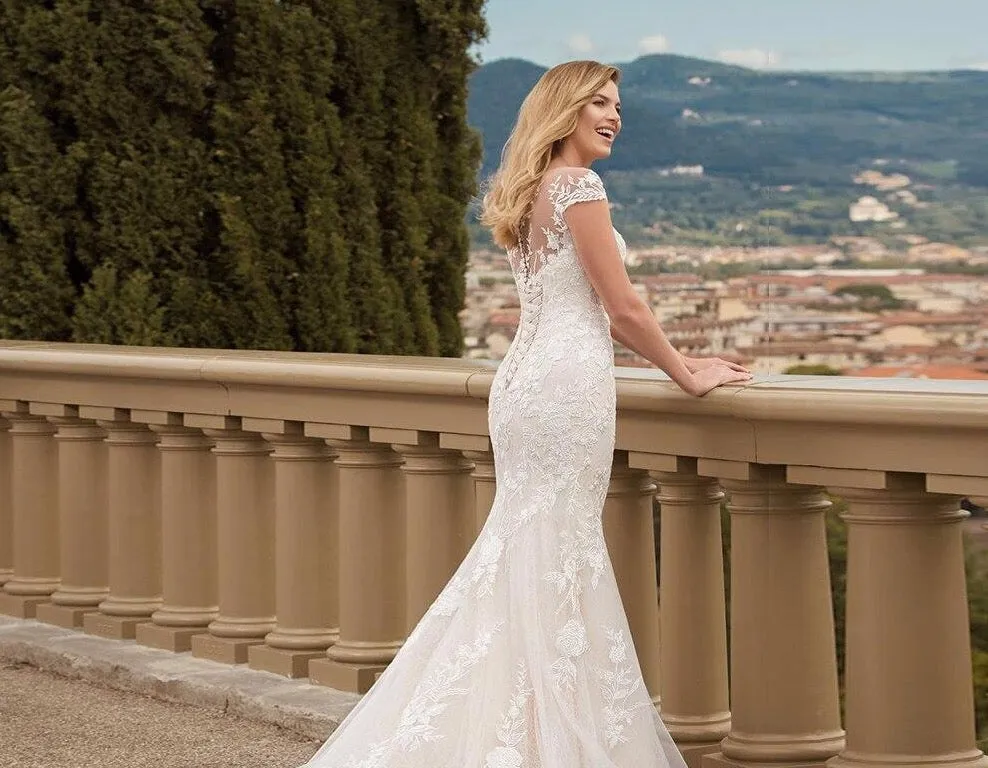 Lace Mermaid Wedding Dresses Elegant Sleeve Floor Length