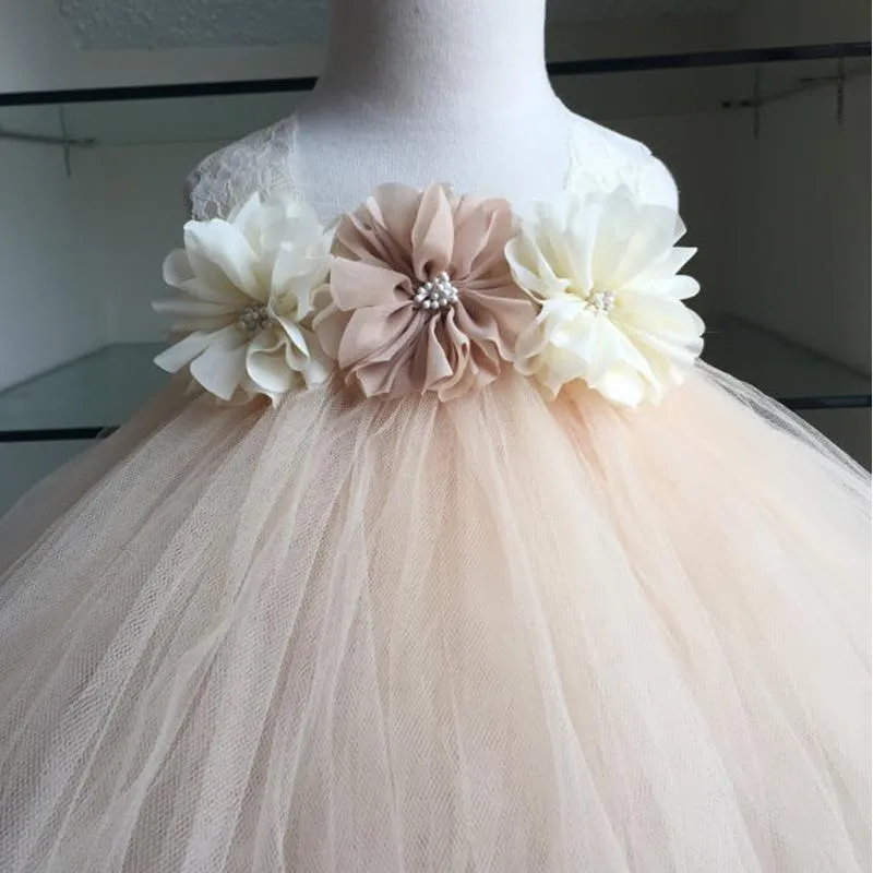 Lace Strap Handmade Flower Pixie Tutu Dresses, Afford Flower Girl Dresses,  FGY0145