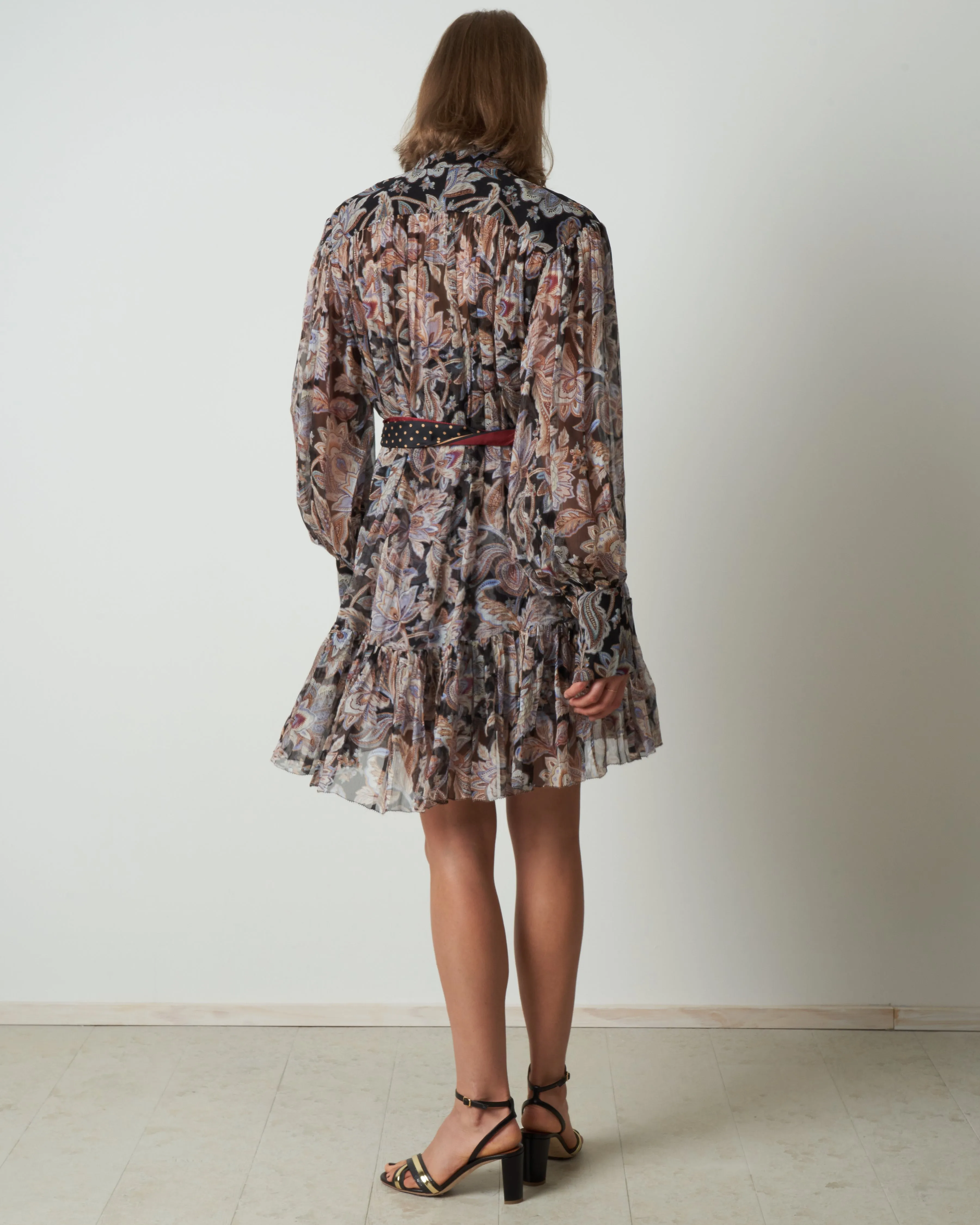 ladybeetle lantern mini dress - black jacobean