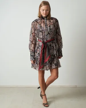 ladybeetle lantern mini dress - black jacobean