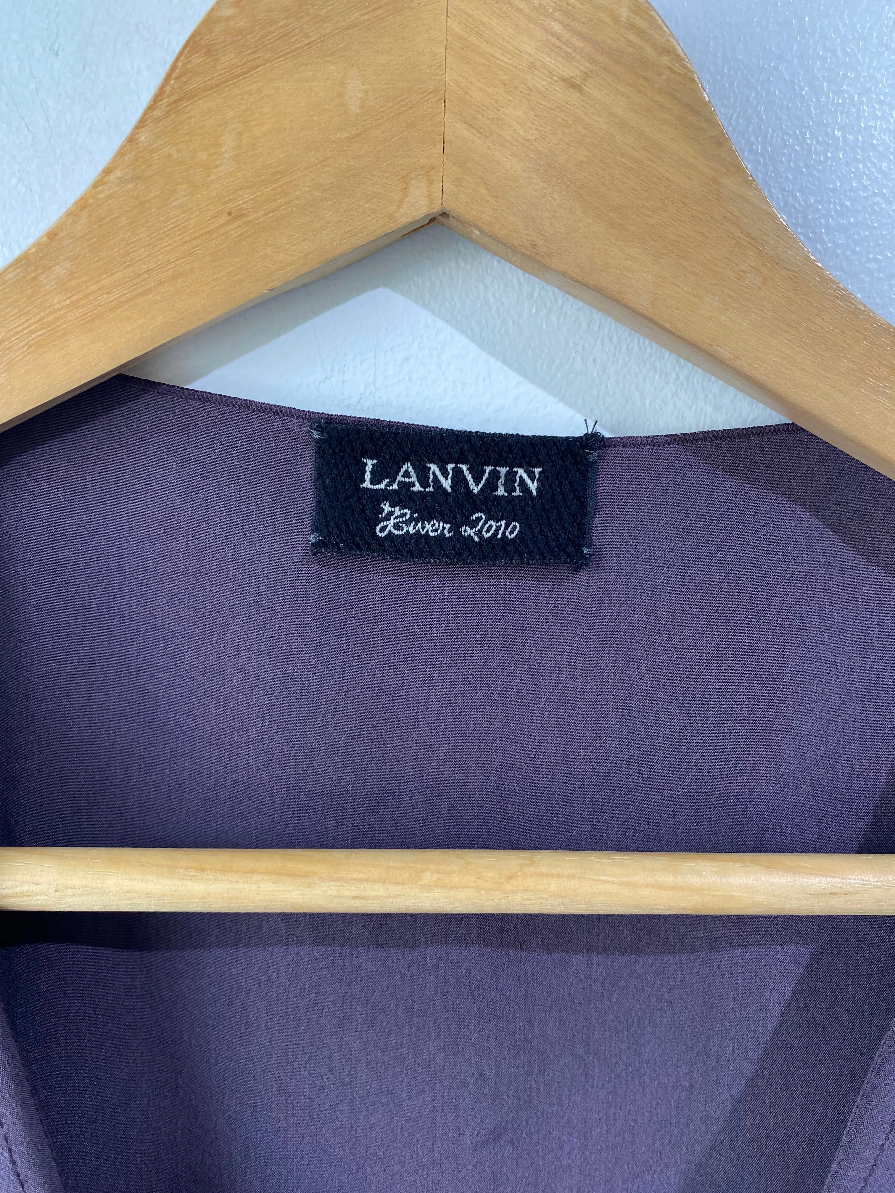 Lanvin Purple Ruffle Midi Dress